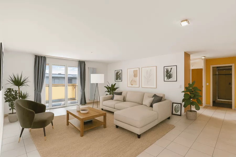 Spacieux 4.5 pièces avec 2 balcons et jardin à Givisiez