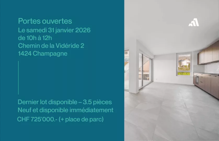 Portes ouvertes – samedi 31 janvier : 10h à 12h à Champagne!