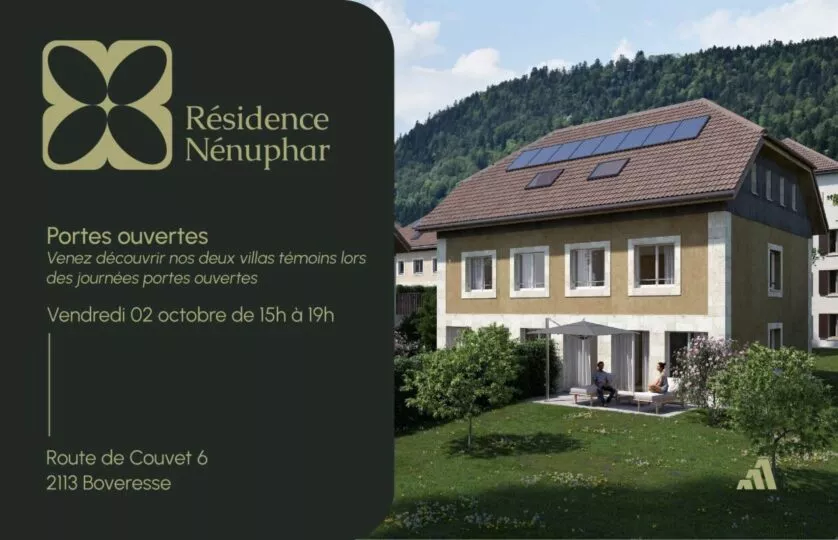 Villas mitoyennes 5.5 pièces – Résidence Nénuphar – PORTES OUVERTES – VENDREDI 2 OCTOBRE DE 15H00 À 19H00