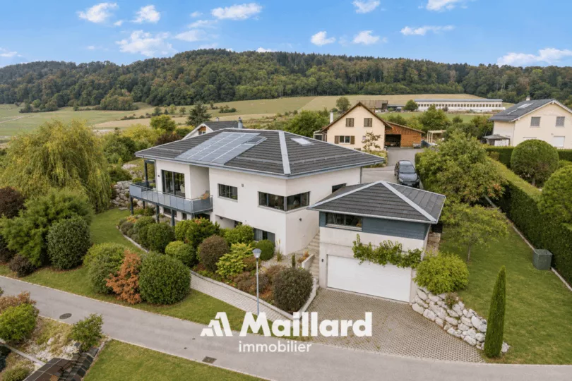 Villa individuelle d’exception avec vue à 180° sur la plaine de la Broye